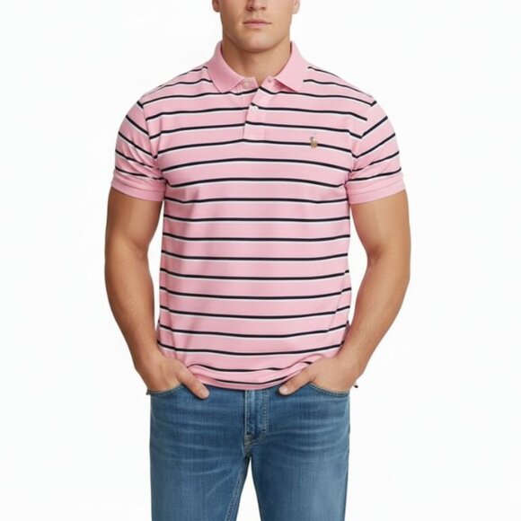 Polo Ralph Lauren Other - NWT Polo Ralph Lauren Men's M Classic Fit Soft Touch Striped Rose Polo
